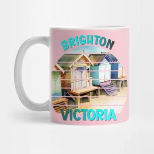 Brighton Victoria Australia Retro Vintage Sunset Beach Boxes Mug